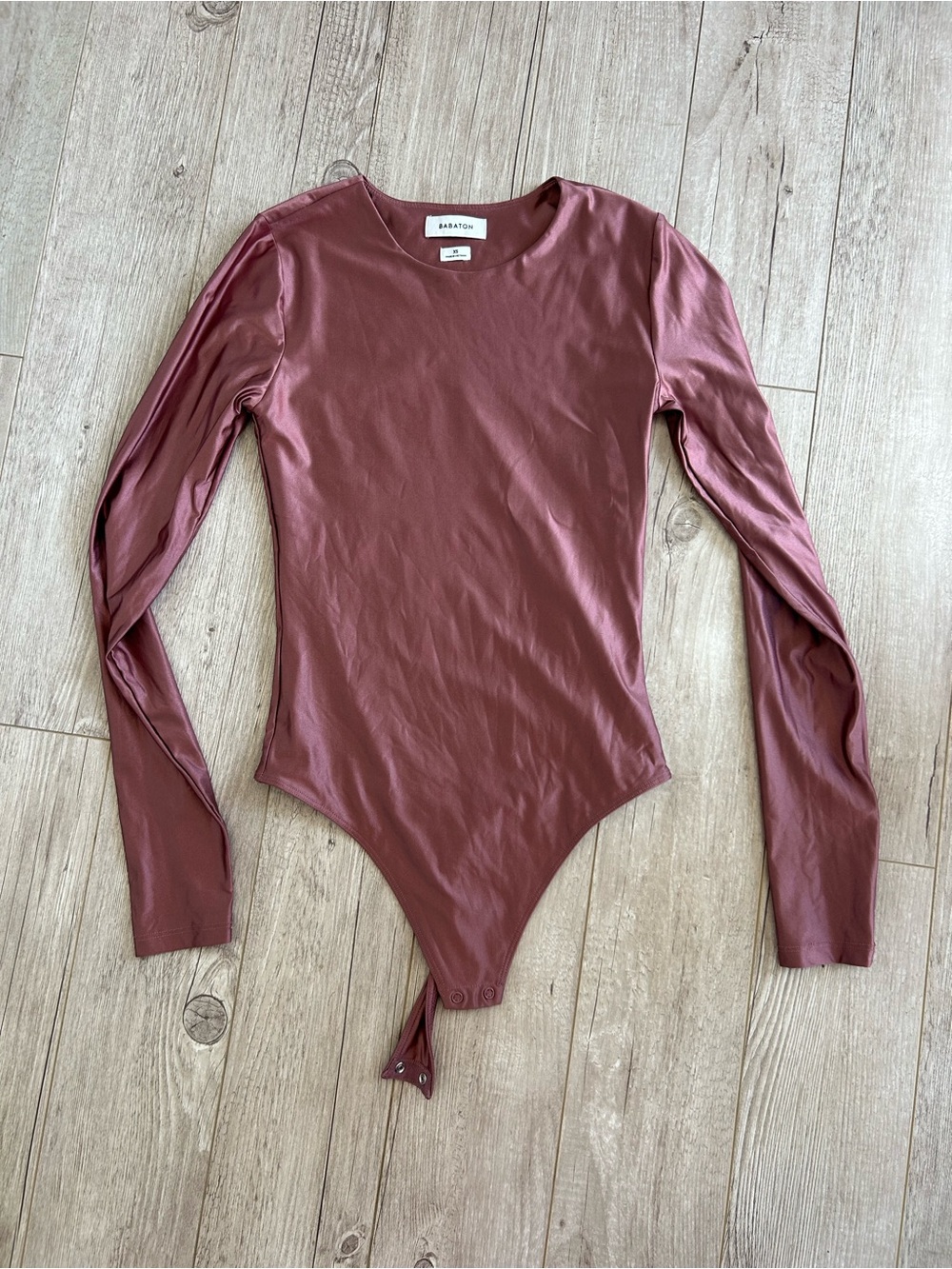 Aritzia Mauve Long Sleeve Contour  Crew Bodysuit